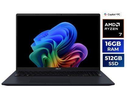 Asus VivoBook 16" Copilot+ PC Laptop AMD Ryzen AI 7 350 16GB DDR5 Memory 512GB PCIE SSD Windows 11 Home